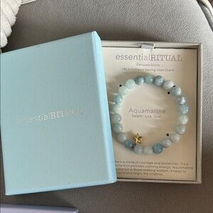 Essential Ritual Aquamarine & 18K Gold Plated Sterling Silver Charm Bracelet